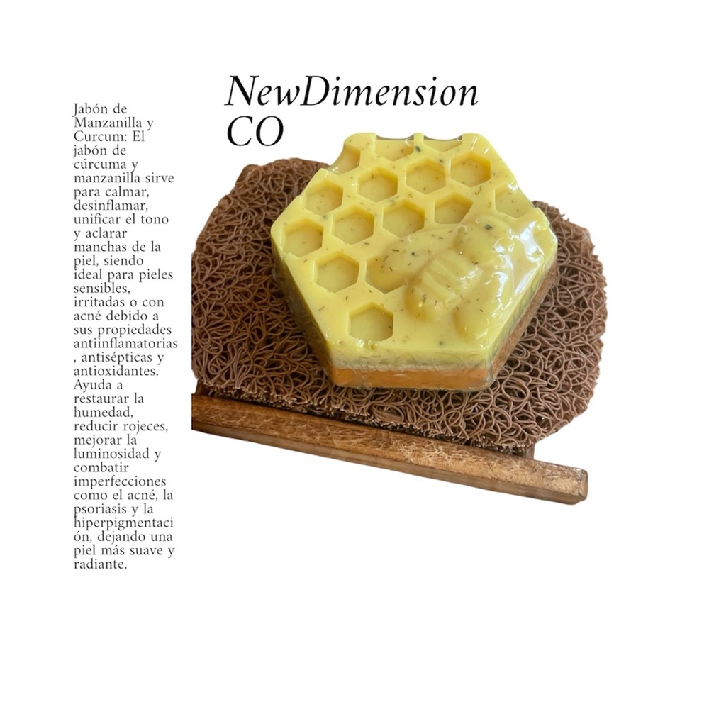 Handmade facial soap with chamomile and turmeric.